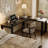 + Black L-Shaped Solid Wood desk-109691570-109691567