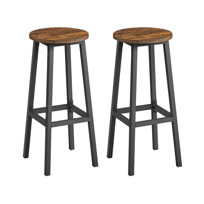 Anaysha Upholstered Bar Stool, Brown/Black