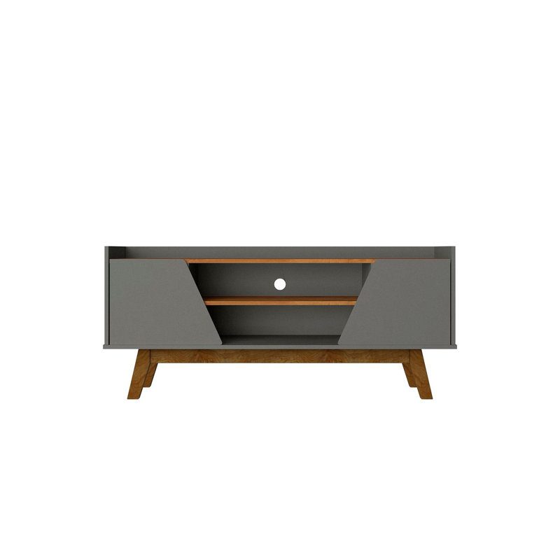 Marcus 53.14'' W One-Piece Storage Credenza, Gray/Nature