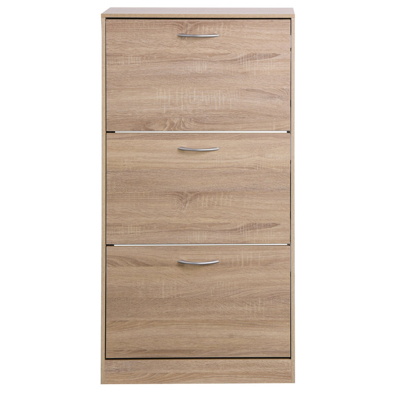 3 Shoe Storage Cabinet - Elegant Wood Design. Particle Board, - Surface, Large Capacity, Ideal For Entryway & Other Rooms 3 Organizer Construction. Smooth 2-Layer Drawers, Improves Efficiency