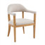 Ensemble de 2 fauteuils, revêtement en tissu beige doux, structure en bois d'hévéa massif, assise ergonomique confortable pour la salle à manger ou le salon