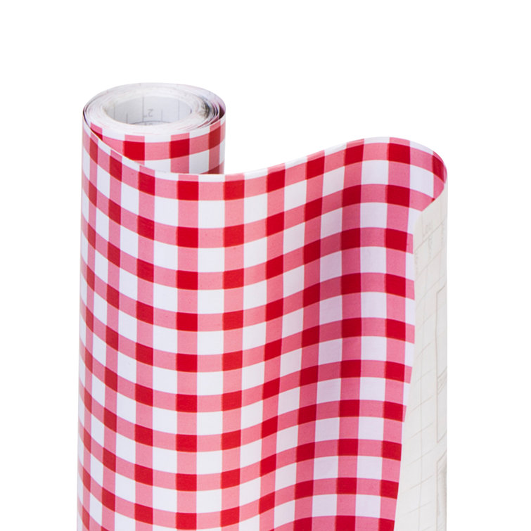Smart Design Shelf Liner Adhesive - (18 Inch x 20 Feet) - Drawer Cabinet  Paper - Kitchen (Ruby Red Gingham) - Set of 6-120' Total