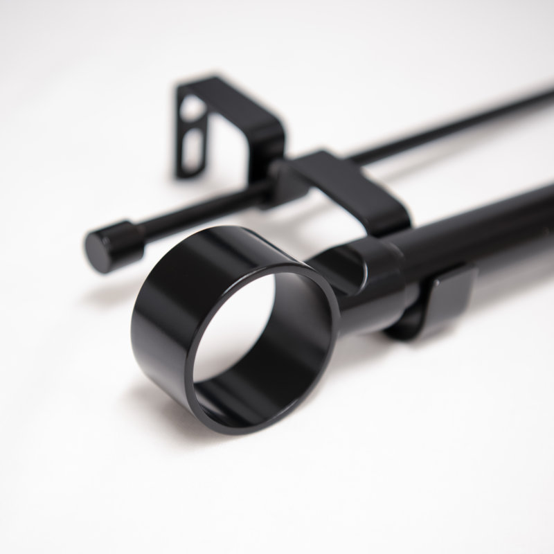 Tringle à rideaux double réglable 1 po Shantice, 66" - 120", Noir