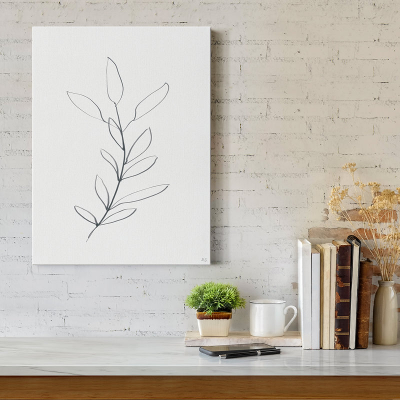 «Botanical Gesture II» par Susan Jill, reproduction d'art sur toile tendue, H 12 po x l 8 po x P 1 po