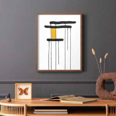 Golden Waterfall I, reproduction encadrée - bois massif