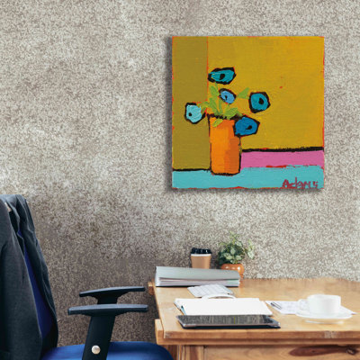 Vase orange - peinture sur toile tendue