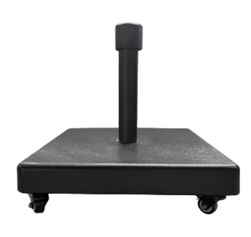Base de parasol sur roulettes 55 lb, Noir