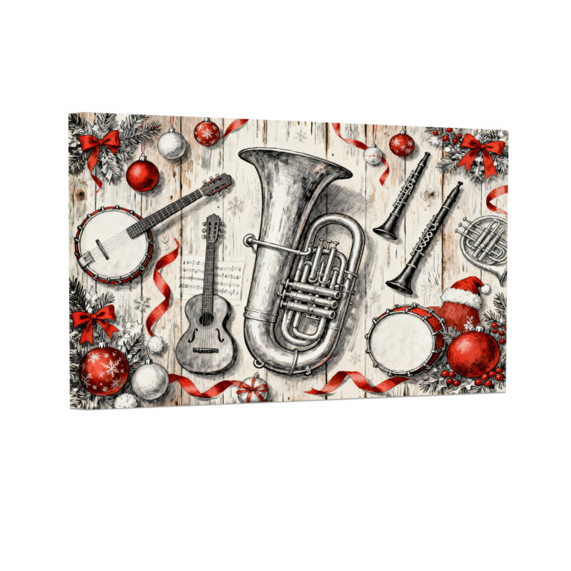 Ensemble d'instructions murales sur toile en bois, décorations de Noël, ensemble de 3 impressions sur toile