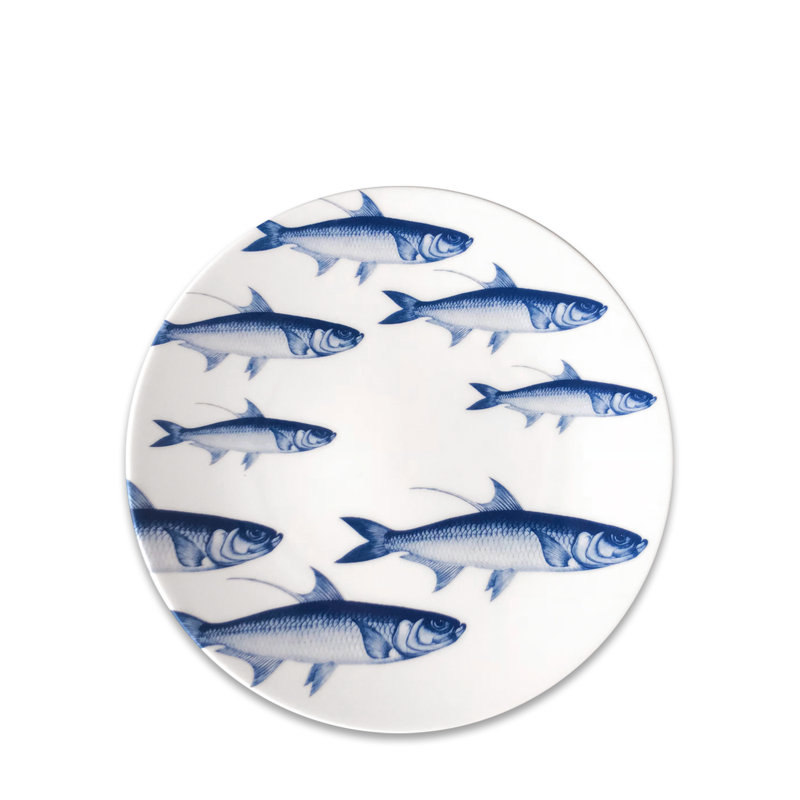 School Of Fish Porcelain Salad/Dessert Plate