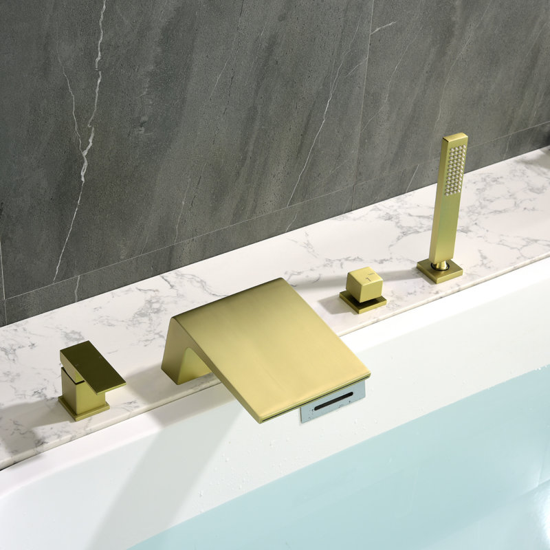 Deck Tub Spout, Brushed Gold