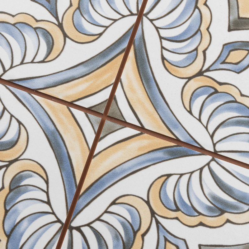 Harmonia 13" x 13" Ceramic Patterned Wall & Floor Tile, Blue