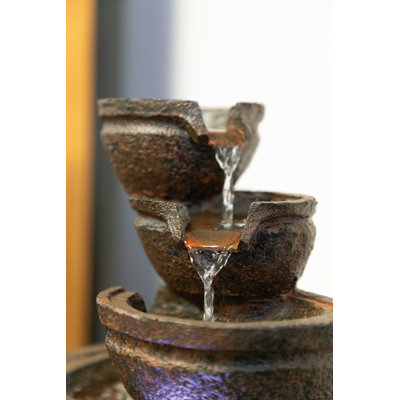Kleiman Outdoor Weather Resistant Cascade Fountain with Light