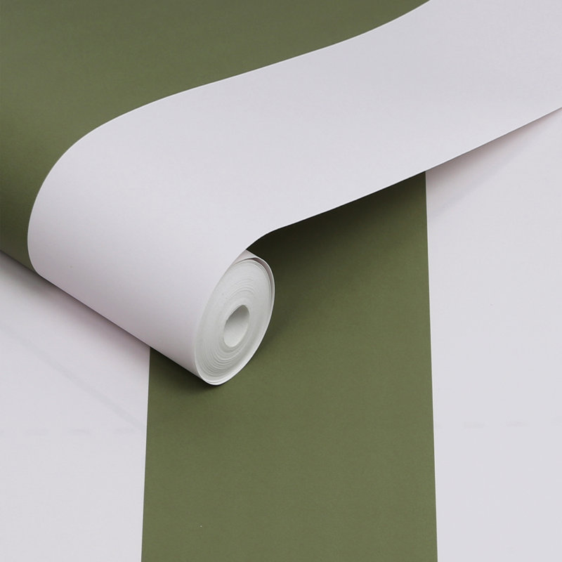 Papier peint adhésif à rayures, Olive Green
