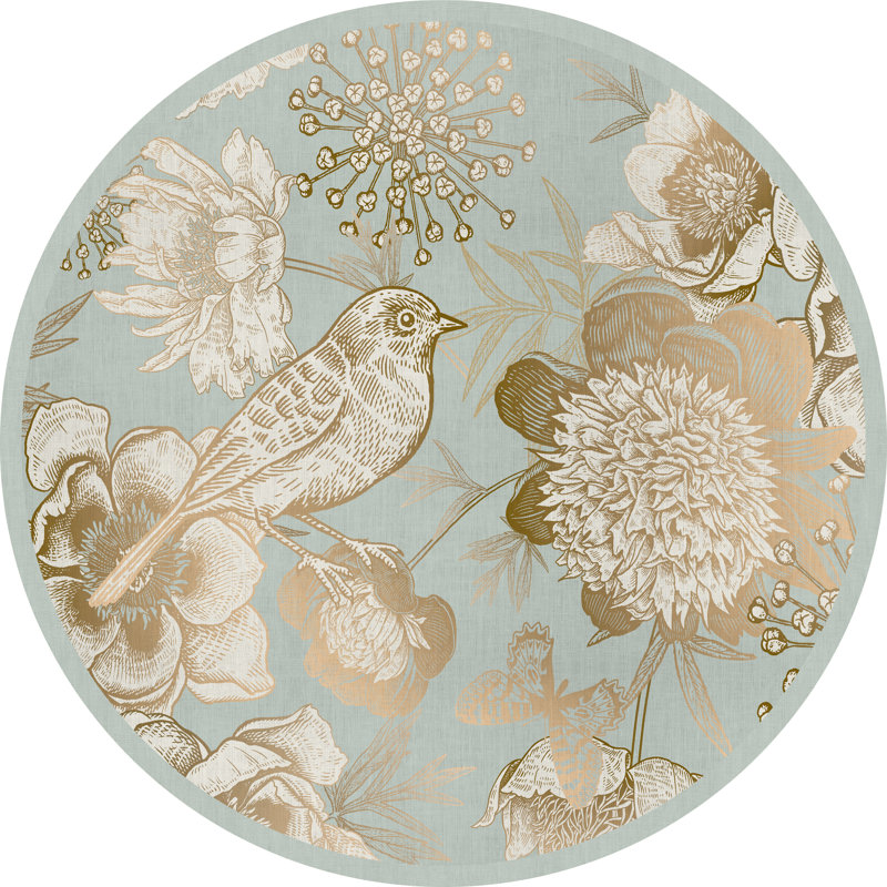 Burnest Vinyl Machine Printed Area Rug, Round 100cm