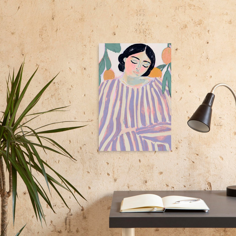 «Tranquil Stripes Abstract Modern Landscape Nature», reproduction d'art murale, H 24 po x l 16 po
