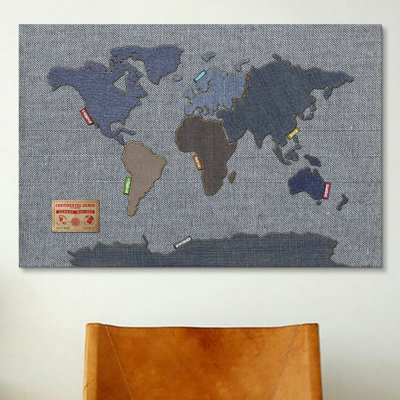 Karlskrona " Denim Map Of The World " by Michael Tompsett