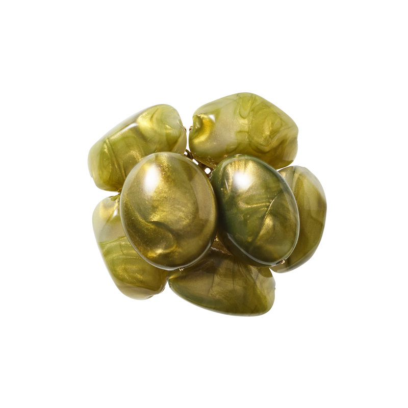 Bonton Napkin Ring, Green/Gold