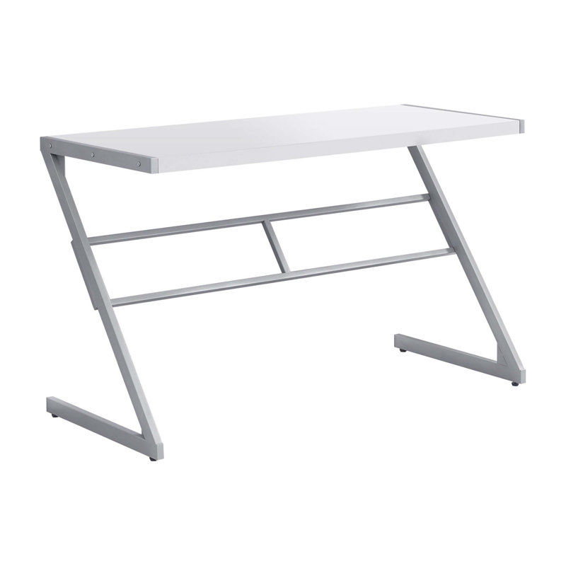 Computer Desk, White/Silver