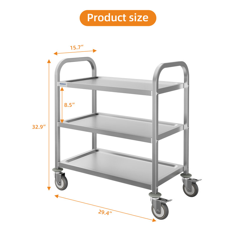 32.9'' H x 29.4'' W Utility Cart with Wheels