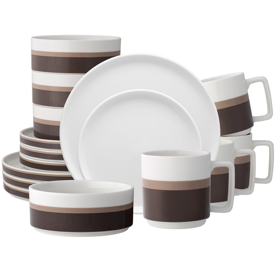 Noritake ColorStax Stripe 16-Piece Dinnerware Set, Service for 4 Noritake 