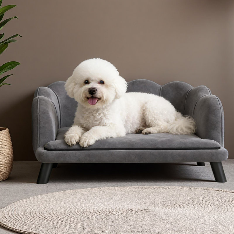 Lit pour animaux spacieux, canapé pour animaux Pearl, Gris