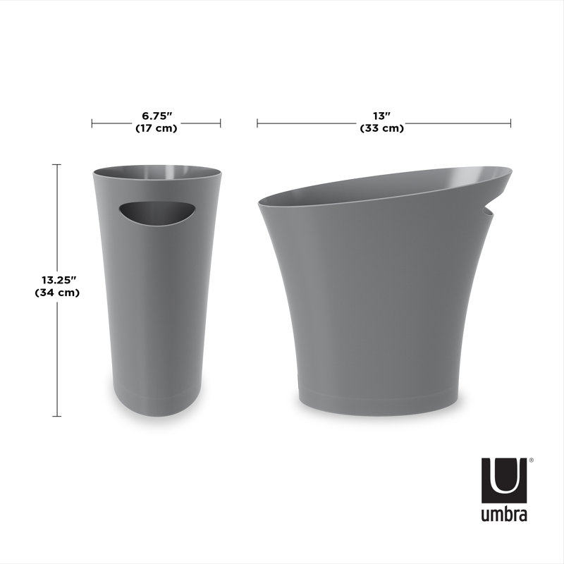 Charcoal Touchless Plastic Kids' Slim Trash Can