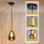 Suspension moderne de style campagnard en verre martelé en forme de larme avec abat-jour en bois pour îlot de cuisine ou chambre-1798069087