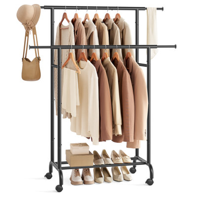 Adjustable Rolling Clothing Rack