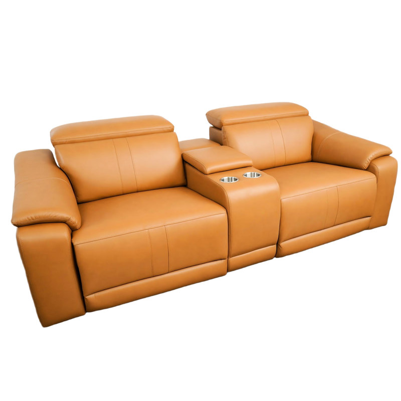Upholstered 30.21 " Leather Power Reclining Sectional