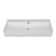 32"L*17"W White Ceramic Rectangular Single Faucet Hole Console Bathroom Sink with Overflow