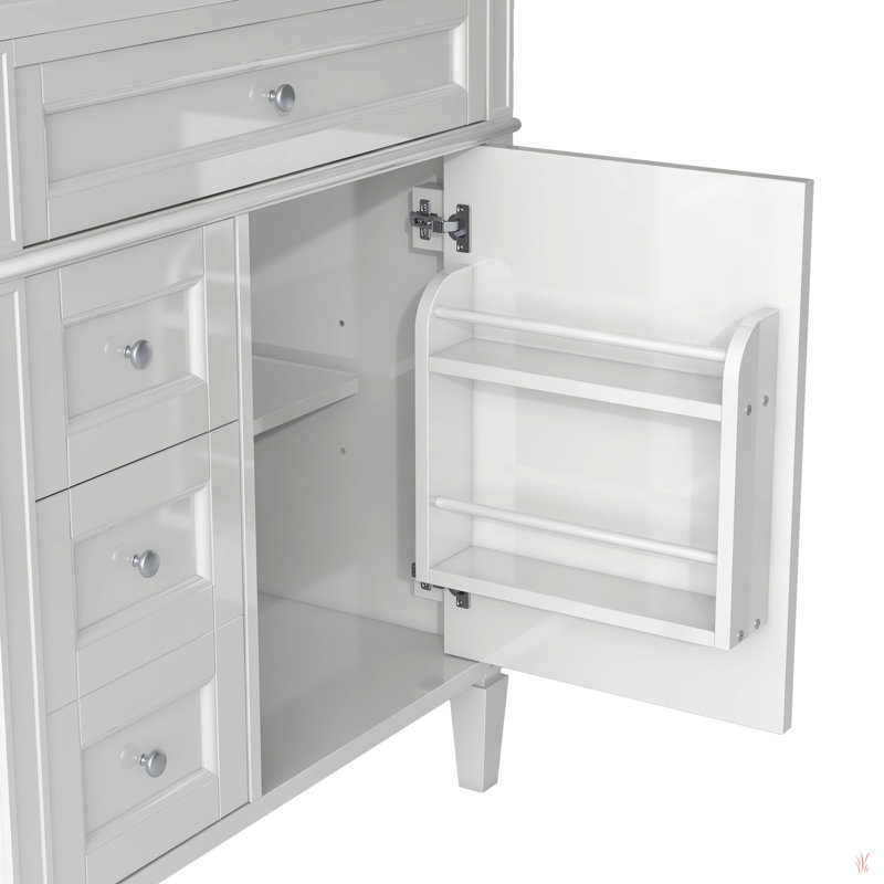 Ensemble de meuble-lavabo autoportant 30 po avec lavabo supérieur, meuble-lavabo moderne avec 2 tiroirs et un tiroir basculant, meuble-lavabo autoportant avec miroir et meuble-lavabo simple