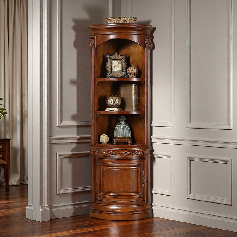 Armoire de coin à plusieurs niveaux de style américain, Brun