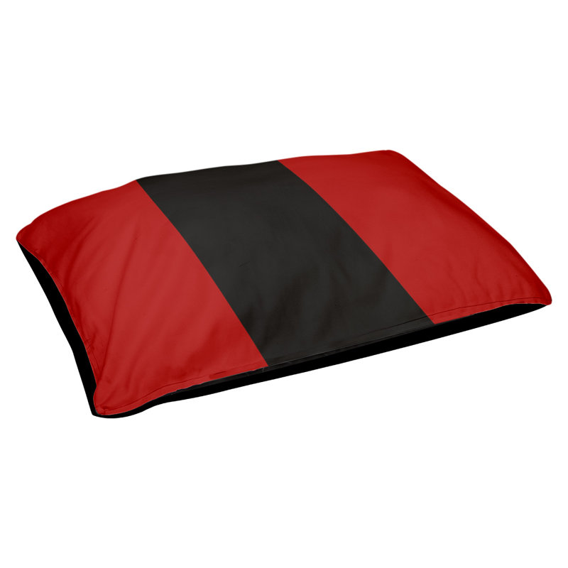 Coussin de lit pour chien Cincinnati, Moyen (H 6,5 po x l 40 po x P 30 po), Rouge / Noir