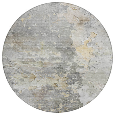 Ellior Gray Washable Indoor-Outdoor Rug - 