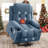 Power Lift Recliner Chair With Heat And Massage Electric Fabric Recliner Chair For Elderly With Side Pocket, USB Charge Port, Remote Control For Living Room-1456132599