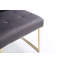 Ensemble de deux chaises d'appoint de salle à manger capitonnées en tissu gris et or-295288801-295288804