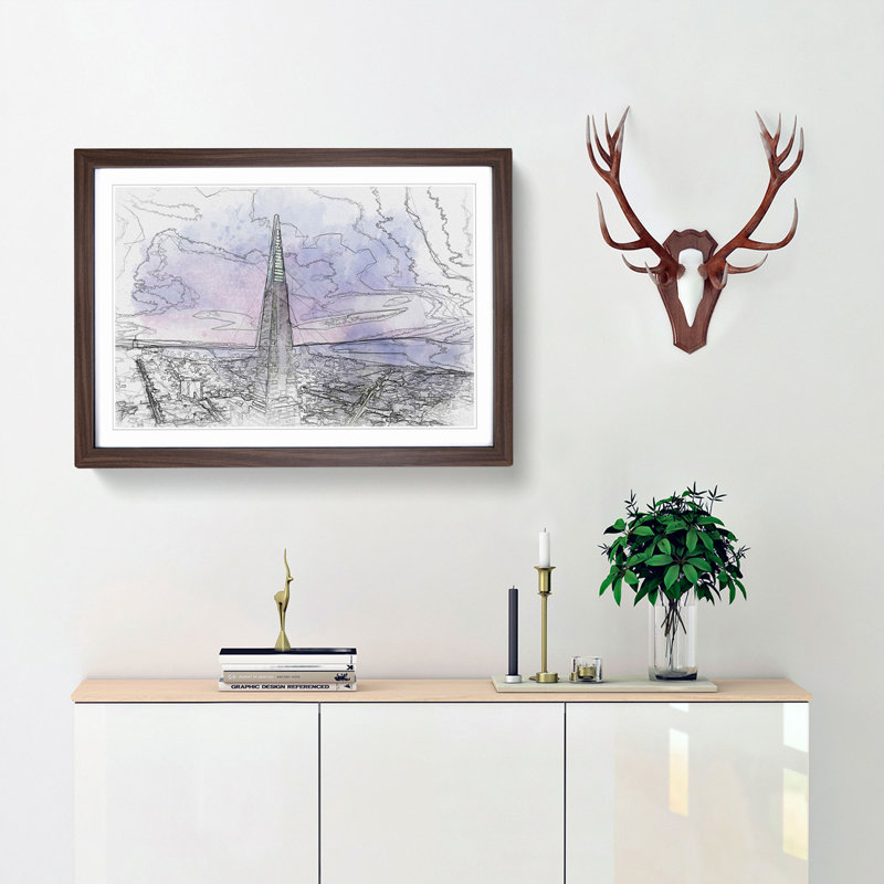 Transamerica Building in San Francisco - Framed Print, Walnut, 35cm H x 50cm W x 2cm D
