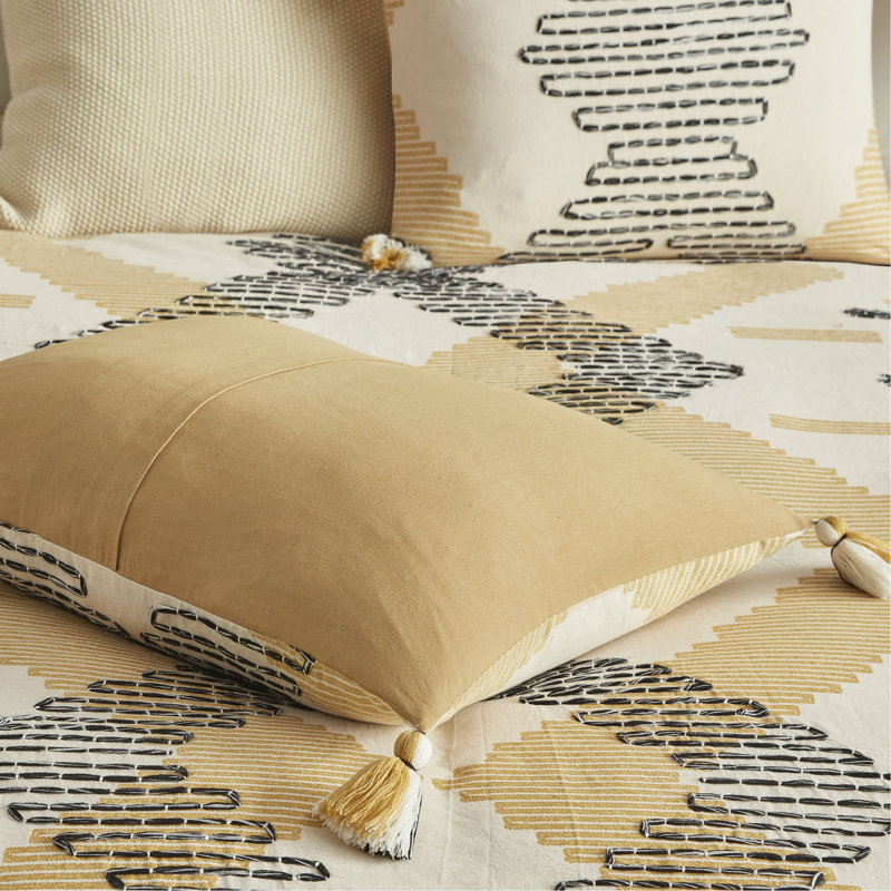 Ensemble de housse de couette en coton pour lit double / grand 3 pièces