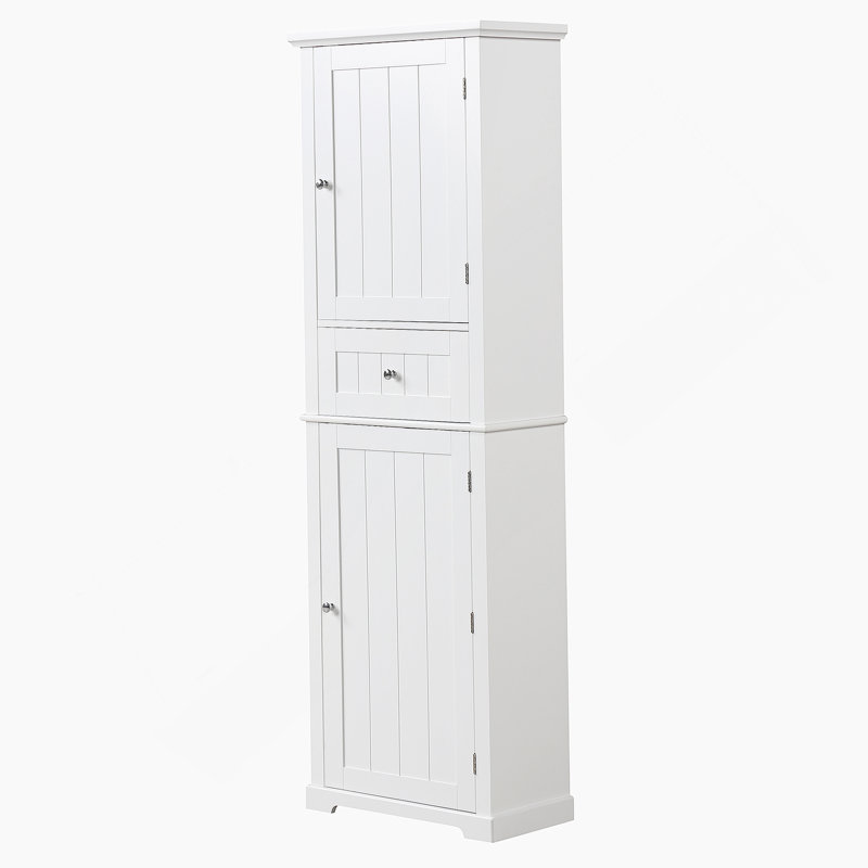 Tall Bathroom Storage Cabinet, Freestanding Storage Cabinet With Drawer And Adjustable Shelf, MDF Board With Painted Finish, White (Old Sku:WF312727AAK)