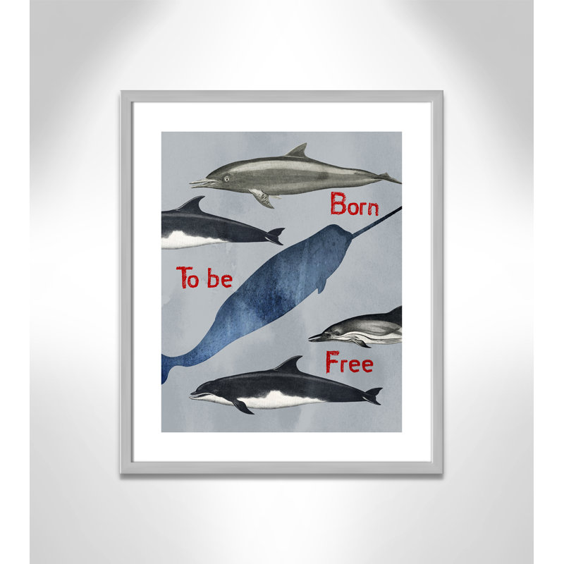 «Born to be free», impression sur papier, 24.5" H x 20.5" W x 1.18" D, Encadré de boîte argent