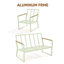 Ensemble de conversation extérieur en aluminium toutes saisons avec plateau de table et accoudoirs en grain de bois PS-1433301332