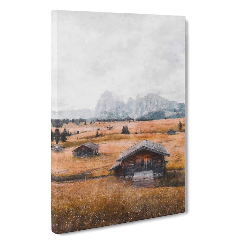 Landscape with Cabins - Wrapped Canvas, 50cm H x 35cm W x 3cm D