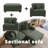 3 - Piece Upholstered Green Corduroy Modular Sectional Sofa with Pillow Back and Removable Ottoman-87307120-87307144