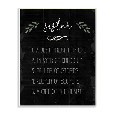 «Sister Facts Family» avec motif noir patiné