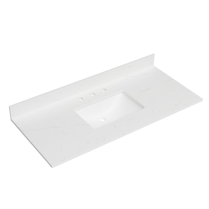 Bianco Bella 49'' White Quartz Undermount Single Sink Vanity Top