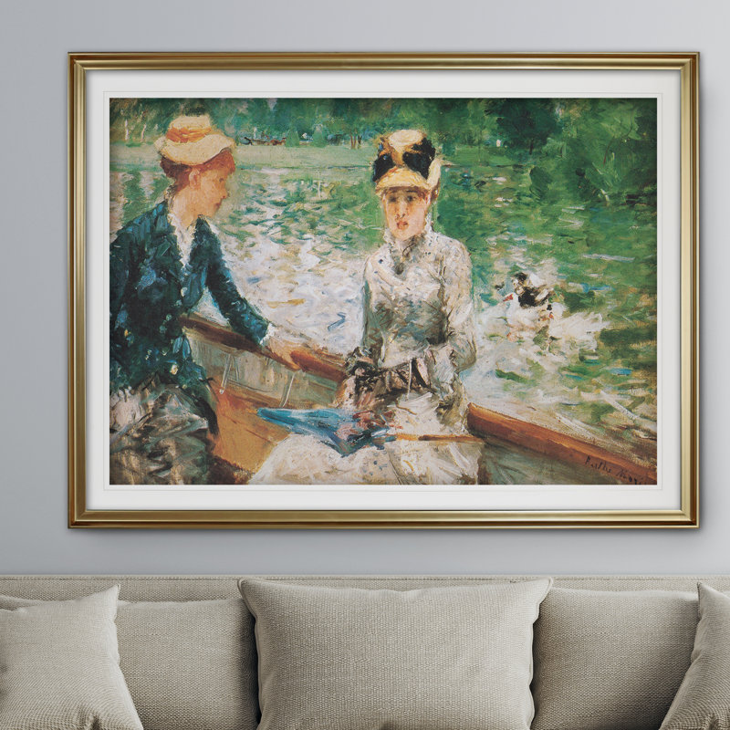 « a summer day » par claude monet, impression, Cadre doré, H 31 po x l 43 po x P 1,5 po