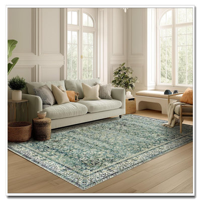 Tapis floral foncé foncé 5 x 8 po Boho