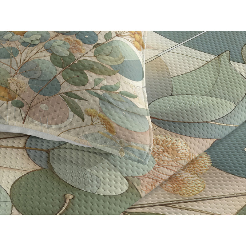 Polyester Floral Coverlet, Queen Coverlet + 2 Standard Shams