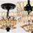 Chloe Modern 3-Light Black Semi Flush Mount - Amber Textured Glass Bowl Shade-128974084-128974085
