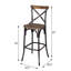 Tabouret de bar antique avec dossier en croix et ciel antique-2026706090